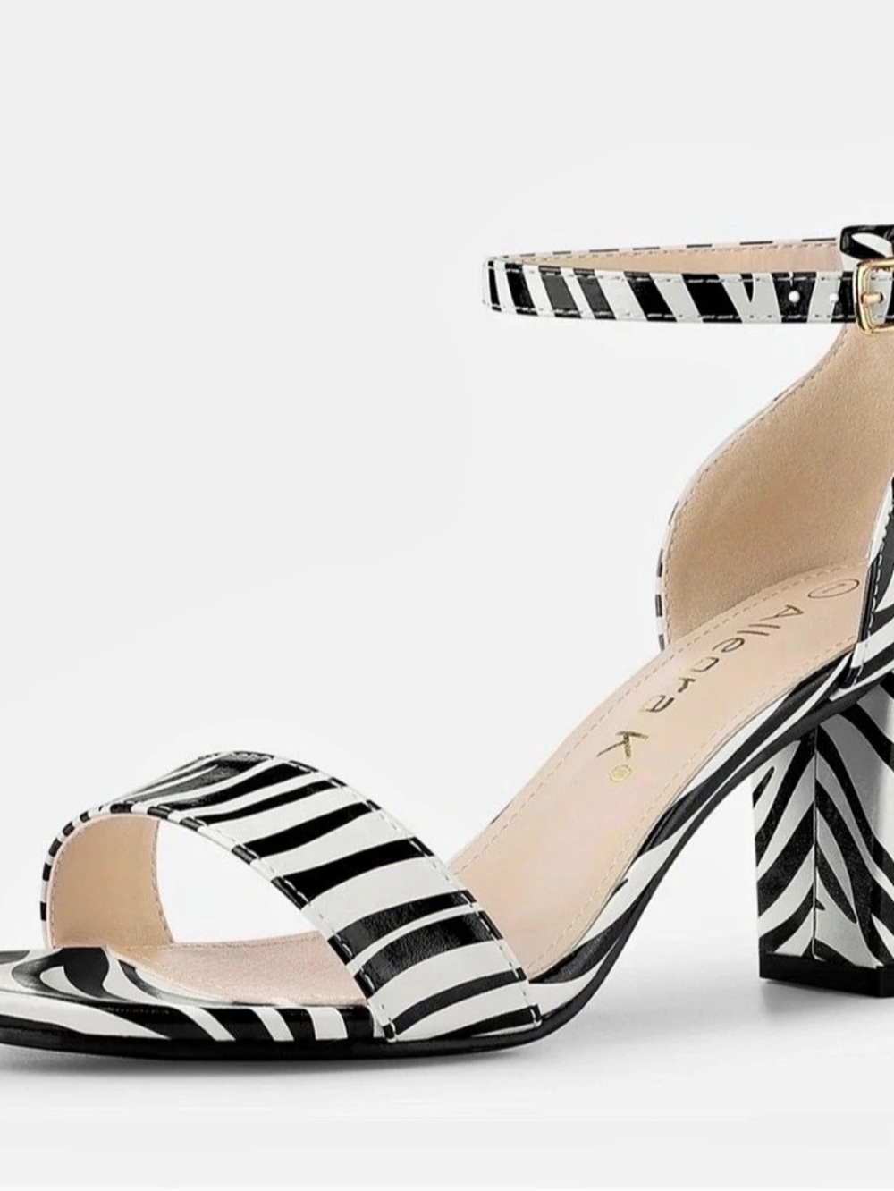 Zebra Print Chunky Heel Sandals